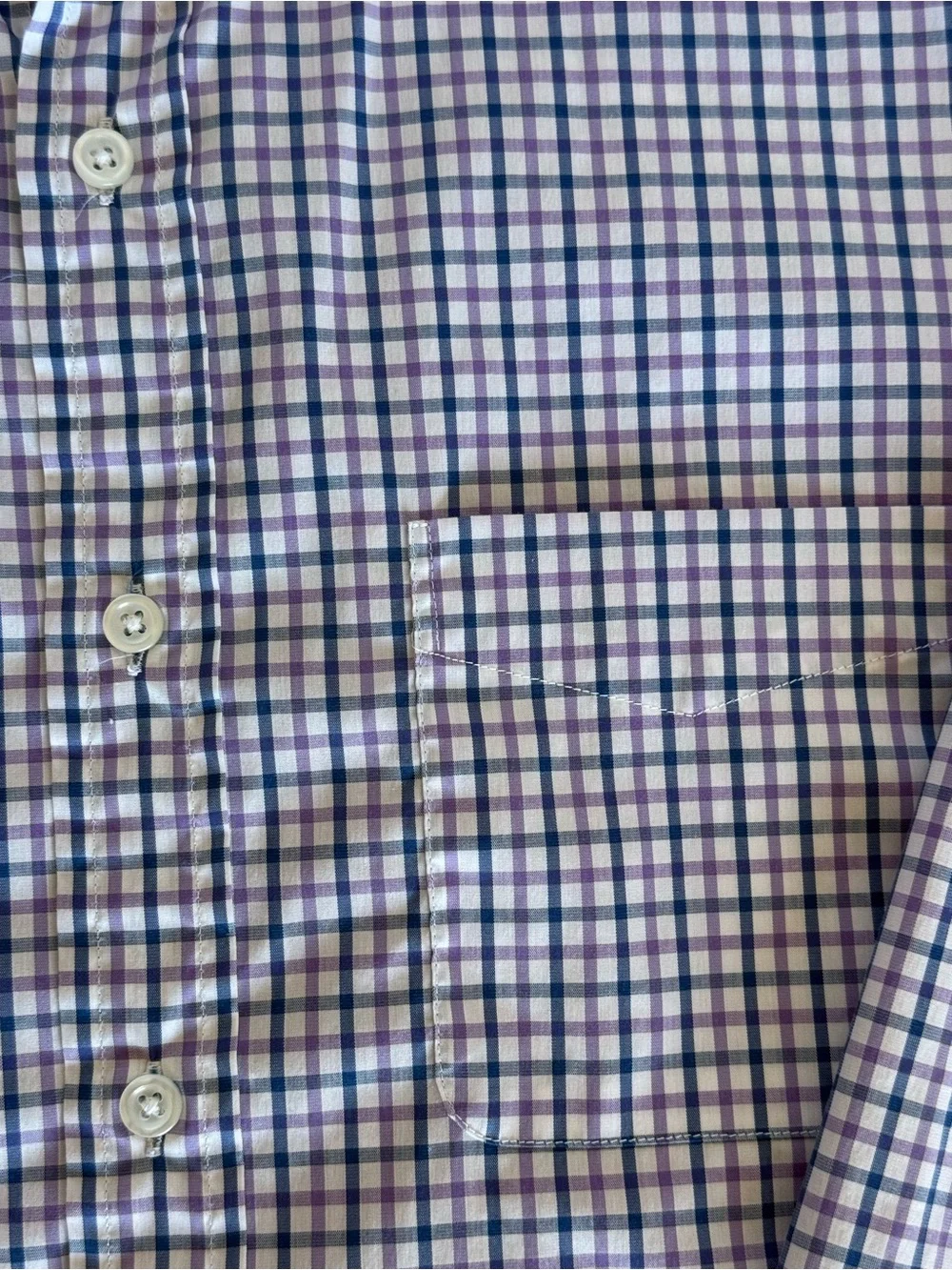 J. Crew Men's Blue and White Check Button-Down Shirt